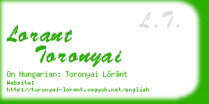 lorant toronyai business card
